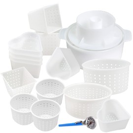 Kit de 16 piezas para hacer queso con termómetro perforado, forma de queso prensa, colador de queso y tofu de prensa № 5