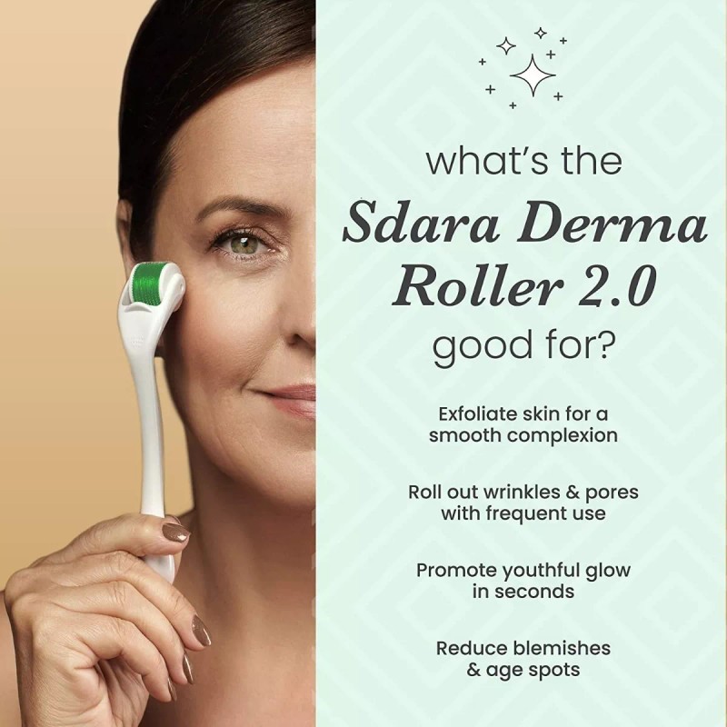 Sdara Skincare Derma Roller- Rostr. 192 Microagujas De Acero Inoxidable.