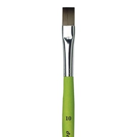 da Vinci Student Series 374 Fit for School and Hobby Paint Brush, Flat Elastic Synthetic with Green Matte Handle, Size 10
