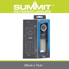 VFM e-Store - Duel Torch Light 1W Light 3W Stripe Beam USB Light, Magnets Base Dimmable Strong LED Outdoors Camping Hiking Holidays Festivals Travel - Black/Blue