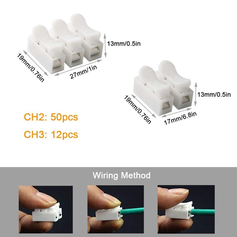 FULARR 62Pcs Spring Wire Connectors, Quick Connector Spring Connector, Electrical