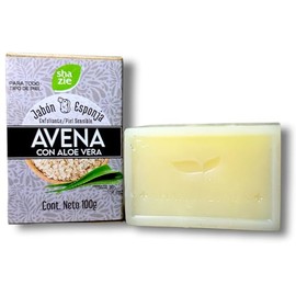 Jabón Natural de Avena y Aloe Vera -Sábila- con Esponja, 100g