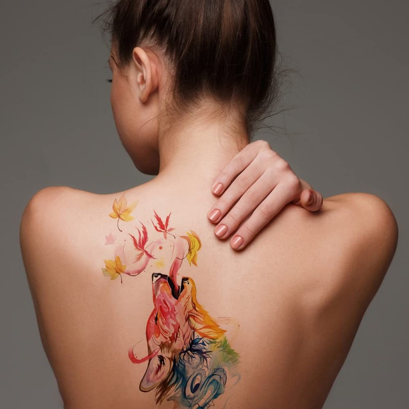 Gwolf 24 Sheets Wolf Tattoo Temporary Personality Wolf Tattoo Sticker