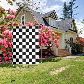 Checkerd Welcome Race Fans Garden Flag Vertical Double Sided Outdoor Yard 12x18 Inch