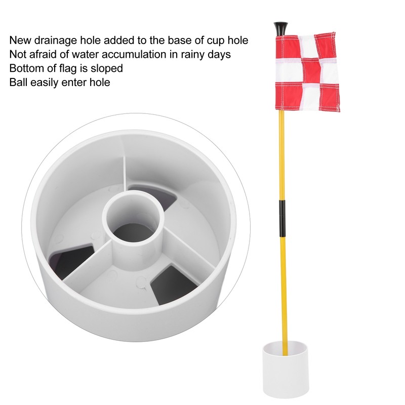 Golf Pin Flag Hole Cup Set for Mini Putting Green