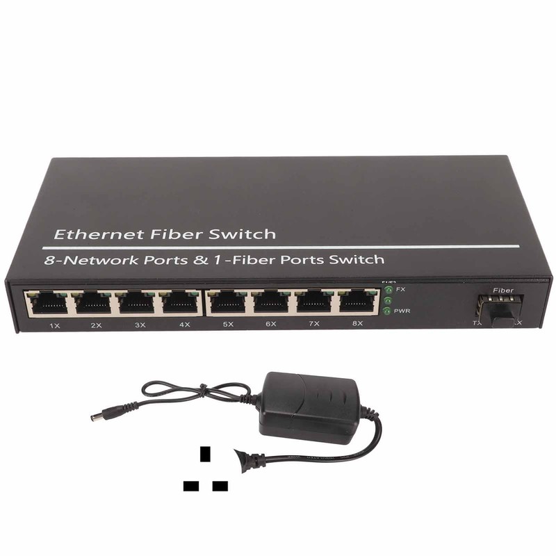 Fiber Ethernet Media Converter 1 Optical Port 8 Electrical Port