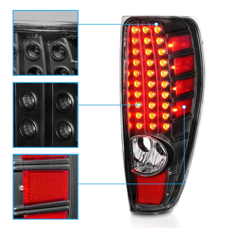AmeriLite for 2004-2012 Colorado/Canyon LED Pure Black Replacement Tail Lights