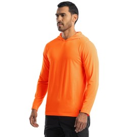 Wrangler Riggs Workwear Men's Long Sleeve Sun Protection Hoodie, Orange
