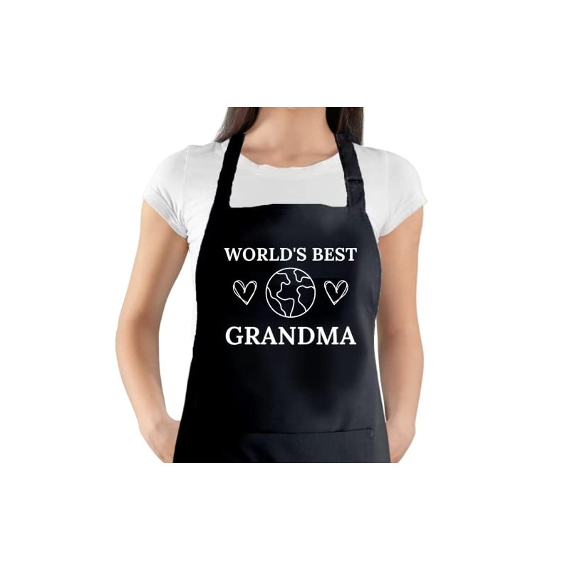 Second Ave Women's World's Best Grandma Black Apron Baking Cooking