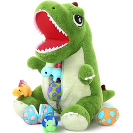 MorisMos Dino Giant Cuddly Toy XXL, 50 cm Dinosaur Stuffed Toy Plush Toy with Baby in Belly, Birthday Gift for Children Boys