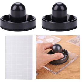 BAOFALI 3 Pieces Pressing Stamping Tool with Acrylic Stamp Block Grid Clear Stamping Platform Craft Stamping Tools Card Making for Stamp Scrapbooking Embossing Craft