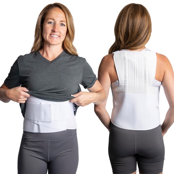 Brace Direct Full Back Support Soft TLSO - Neck, Shoulder and Back Pain Relief, Lumbar Support, Posture Correction - Can Be Worn Under Clothing - For Men & Women