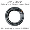 Air Hose 1/4 in x 30 ft, Hybrid Air Compressor