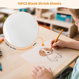 YONOVO 89Pcs Shrink Plastic Sheets Kit, 8 Pcs Clear Heat Shrink Paper Shrink Film Sheets Art Kit with Hole Punch, Jump Rings, Colorful Keychains & Bead Chains