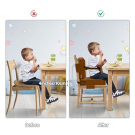 Toddler Booster Seat for Dining Table,Booster Seat for Kitchen Chair with Extended Straps,2PCS Portable with Safety Buckles,Suitable for Kids Aged 3-12 in Restaurants