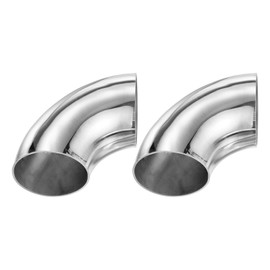 M METERXITY 2-Pack OD 2 Inch 90 Degree Mandrel Bend Elbow, Thicken 1.5 mm 304 Stainless Steel Exhaust Elbow Pipe for Car Modified Exhaust System, Stair Handrail Bend, Height 79 mm