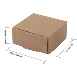 Sdootjewelry Small Kraft Gift Box, 100 Packs 2.44''×2.44''×1.38'' Mini Brown Kraft Paper Boxes Cardboard Ring Earring Jewelry Boxes