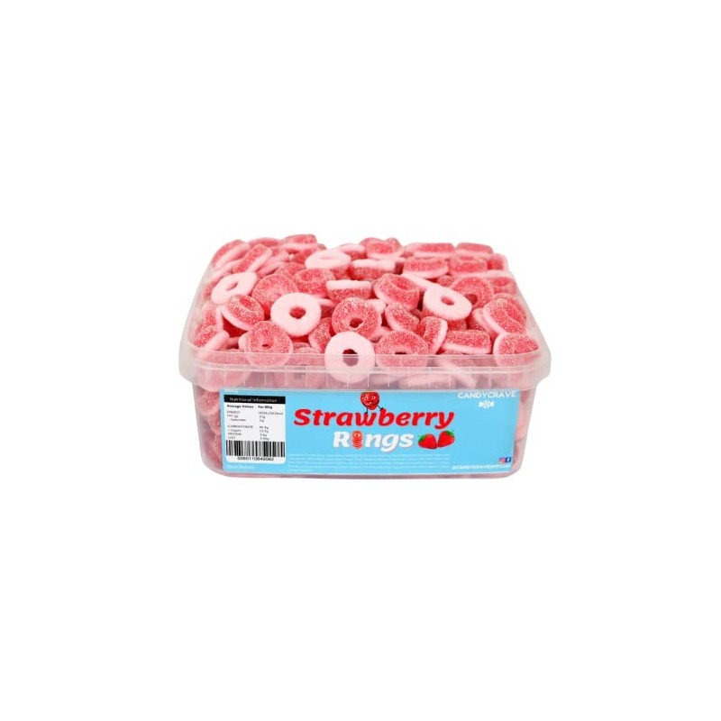 Monmore Confectionery Candycrave Strawberry Rings Tub 800g
