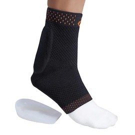 Orliman | AchilloSil® Achilles Tendon Support with Gel Pads & Pair of Heel Cups | Breathable 3D Knit Ankle Sleeve for Tendonitis Pain Relief | Unisex Left/Right (4)