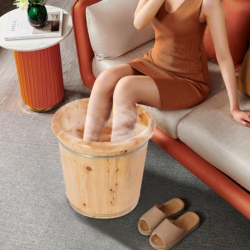 Wood Foot Soaking Tub, 15.75" Foot Bath Soak Tub Pedicure