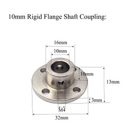 4 Pcs 10mm Rigid Flange Shaft Couplings,High Hardness Metal Flanged Shaft Collars with Hex Wrench and Screws for DIY Model Motors Coupler