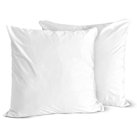 Euro Size Pillow Protectors (Set of 2) - European Square 28x28 Pillow Covers Waterproof Hypoallergenic Dust Proof Zippered Encasement