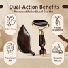 Red Sandalwood Face Roller & Leaf Gua Sha Set, Dual