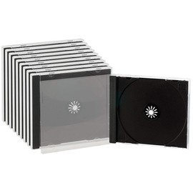 PEARL Double CD Cases: Double CD Jewel Boxes in Set of 10, Black Tray (CD Jewel Case, CD Slim Case, Blanks)
