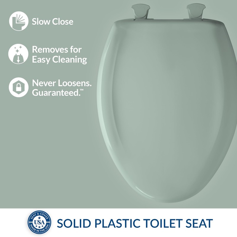 Bemis Classic Colors Slow Close Toilet Seat, Easy Clean Hinges