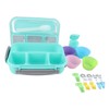 16PCS Set Bento Box Reusable 1300ml 4 Compartment Adult Lunch