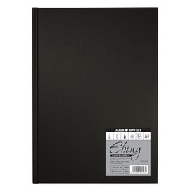Daler-Rowney Ebony 150gsm A4 Lightly Textured Portrait Hardback Sketchbook, Perfect Bound, 54 White Sheets, Ideal for Professional Artists & Students