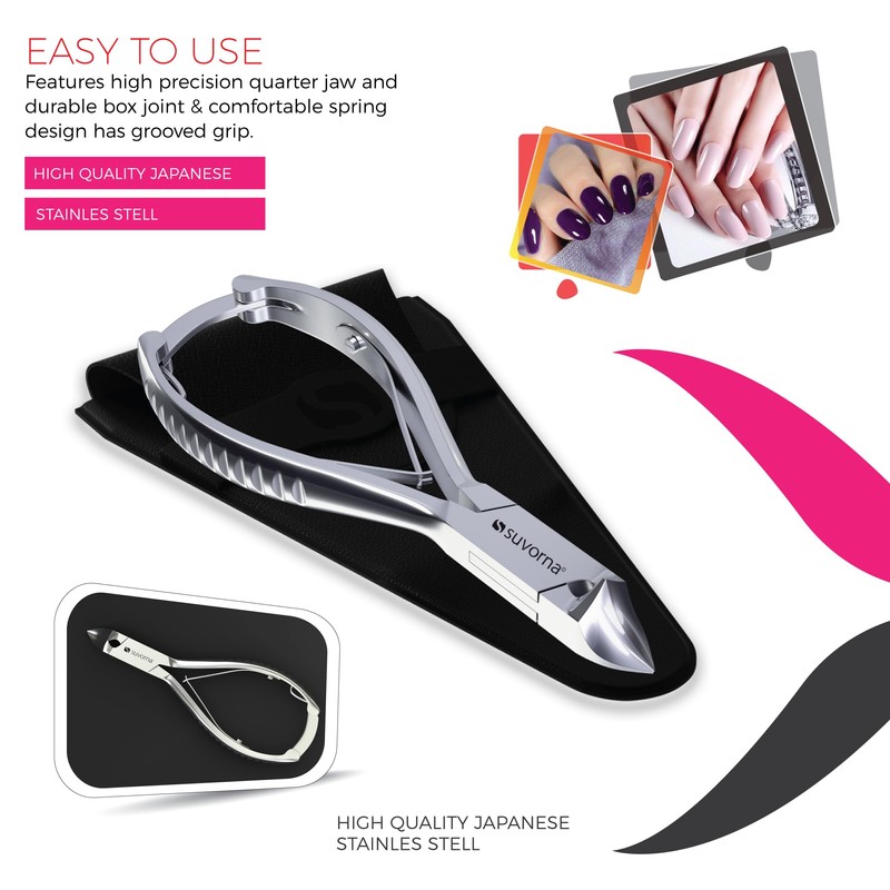 Suvorna Podiatrist Toenail Clippers Concave Jaw and Back Lock, 5.5"