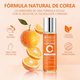 WEUD Tonico Hidratante Facial Coreano, con 5X Vitamina C Activa, Niacinamide, 100% Natural, Hipoalergénica, Hidrata, Ilumina, Serum Toner Facial para 