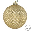 Vickerman 6" Champagne Durian Glitter Ball Ornament, 4 per Bag