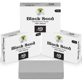 HERBOGANIC Black Seed Handmade Soap - Natural, Moisturizing Soap Bar for Soft and Smooth Skin with a Spa-Like Experience (100g) Pack of 3