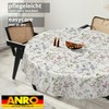 ANRO Oilcloth Tablecloth Oilcloth Tablecloth Washable Garden Tablecloth Flowers Round