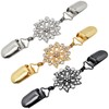Frutain 3 Pcs Flower Dress Cinch Clip with Rhinestone to
