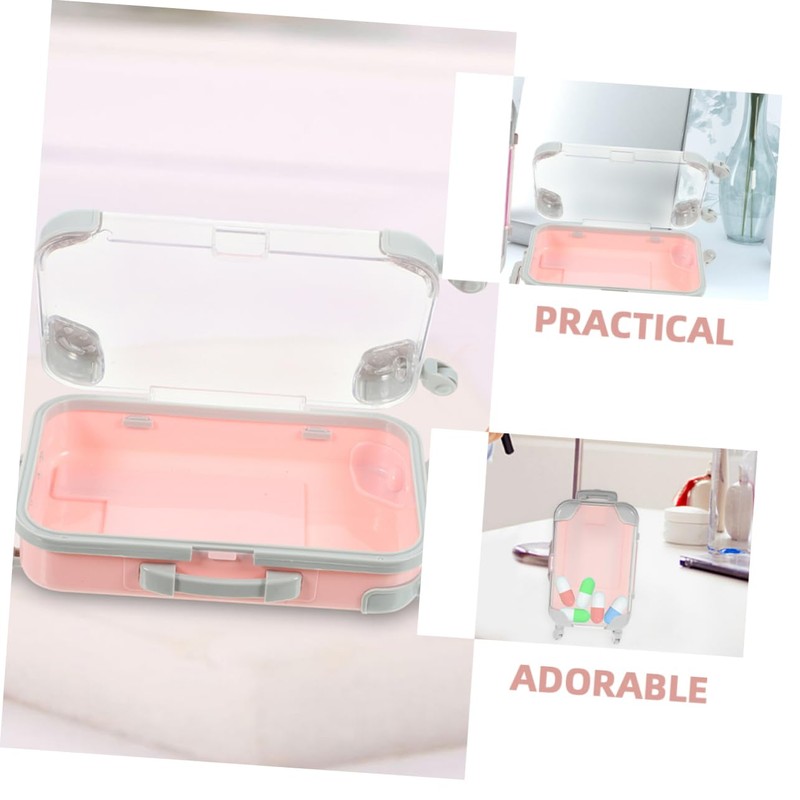 Beavorty 2 Stück Mini-Koffer für Wimpern mit Simulation, Trolley-Design, tragbar,