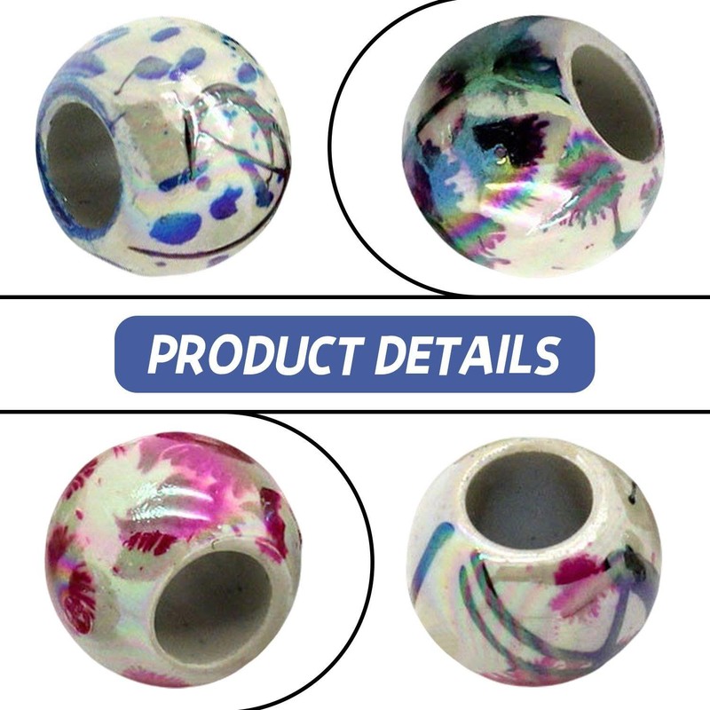 250Pcs Colored Acrylic Beads, with Holes, 4Mm Hole Diameter, Multi-Functional