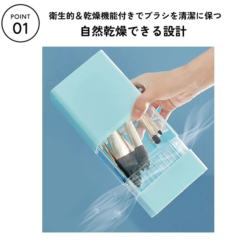 DIZLAS Makeup Brush Stand 12 Pieces Storage Portable Makeup Brush