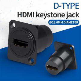 Pack of 2 D-type HDMI mounting socket, HDMI 2.0 female to female straight through connector, HDMI 2.0 HD mounting socket, HDMI panel mount adapter, HDMI female to female through socket 4K 60hz 3D and