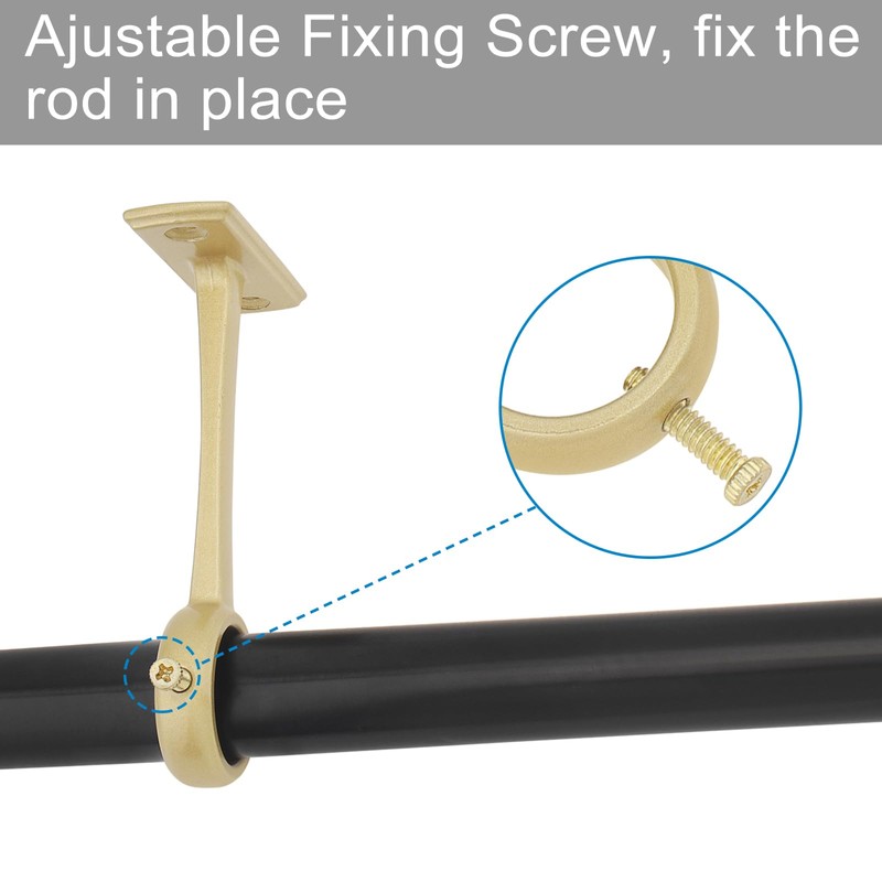 HOJLKLD Ceiling-Mount Curtain Rod Brackets, Heavy Duty Ceiling and Wall