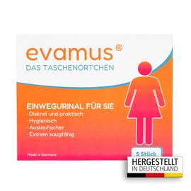 Evamus Disposable Toilet for Women - Pack of 5 - Hygienic Pocket Toilet Solution for Travel & Outdoor - Urinella Absorbs up to 400 ml