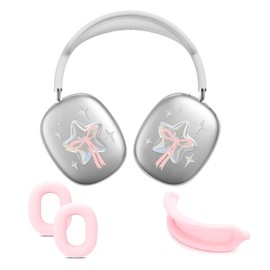 Generic Pink Star Case Cover for AirPods Max, Clear Soft TPU Ear Cups Cover, Accessories Protector, Better Me, Silver