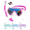 Snorkel Set Children's Diving Goggles Dry Snorkel Set (Pink)