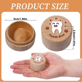 Giantree Tooth Fairy Box for Boys, 3D Carved Wooden Tooth Storage Box, Cute Lost Teeth Holder for Kids' First Lost Teeth Fairy Gifts for Birthdays Baby Shower Holiday