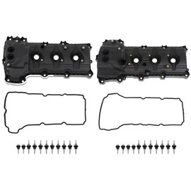PIT66 Engine Valve Covers Set Compatible with 2011-2018 Ford Edge 3.5L 3.7L, Fit 2015-2017 Ford F150 3.5L 3.7L W/O Cam Sensor Port Hole, NON-Turbocharged