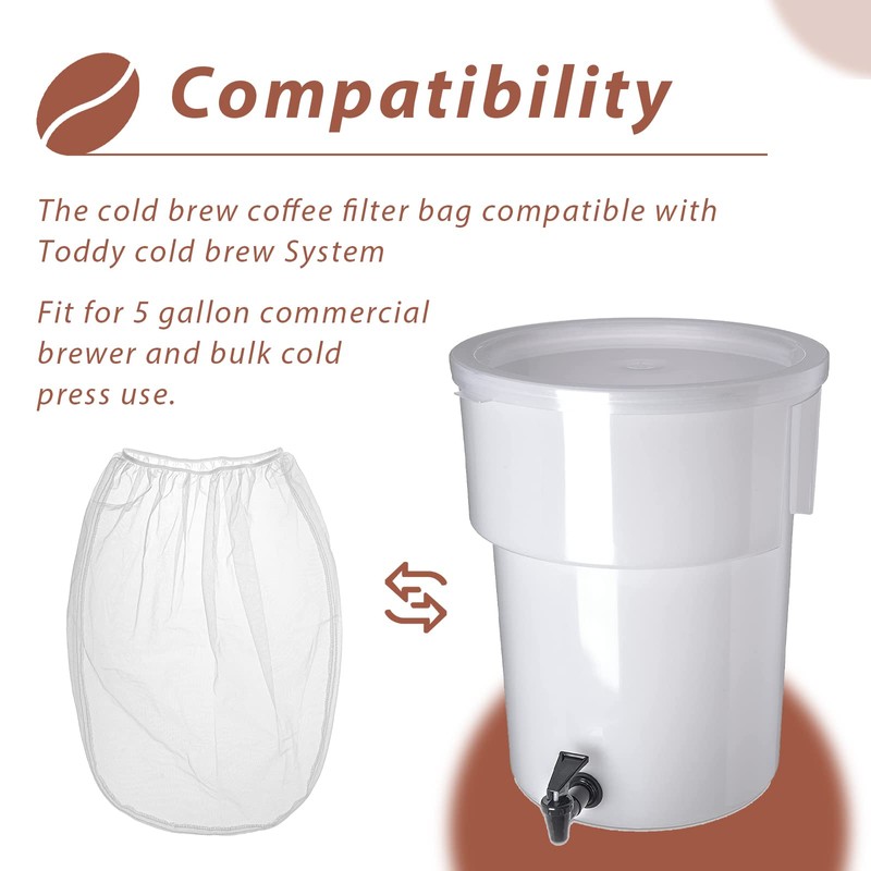 GRONGU Cold Brew Coffee Filter Bag Compatible With Toddy Cold