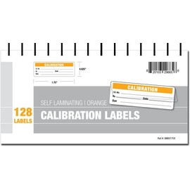 Calibration Labels - Self Laminating with Spiral Bound Cover (Orange)