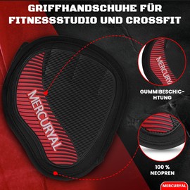 MERCURYAL Pack of 2 Fitness Grip Pads, Grip Pads for Pull-Ups, Pull-Up Gloves, Grip Pads, Strength Training, Neoprene Grip Pads, Alternative for Gloves (Red, M)